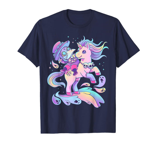 Pastel Goth Cute Creepy Plague Doctor Kawaii Unicorn Occult T-Shirt