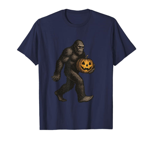 Vintage Bigfoot Pumpkin Halloween T-Shirt