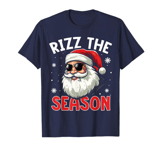 Rizz The Season Santa Claus Rizzmas Funny Boys Christmas T-Shirt