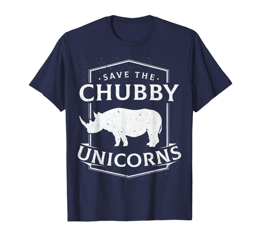 Save The Chubby Unicorns T-Shirt Gift Unicorn Rhino Shirt T-Shirt