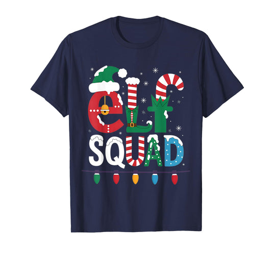 Elf Family Christmas Matching Pajamas Xmas Elf Squad T-Shirt