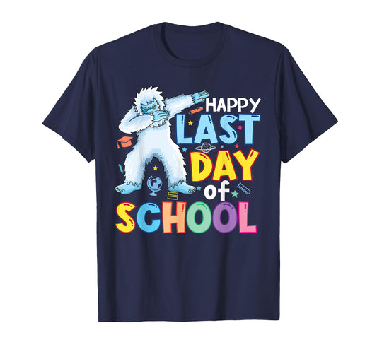 Happy Last Day of School Kid Teacher Dabbing yeti Graduation T-Shirt