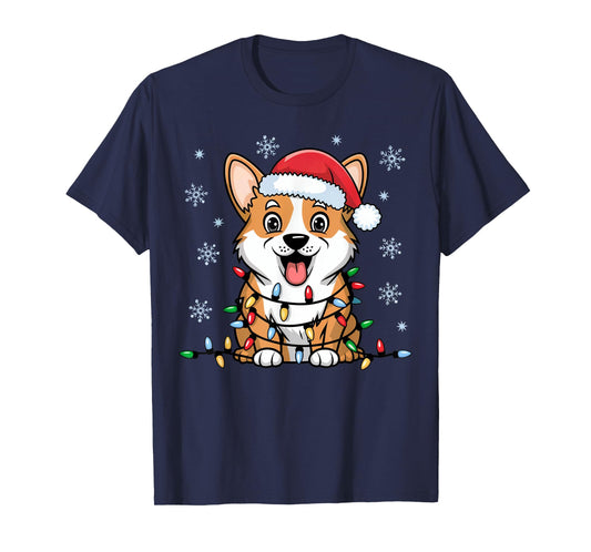 Pembroke Welsh Corgi Christmas Lights Xmas Dogs Gifts Women T-Shirt