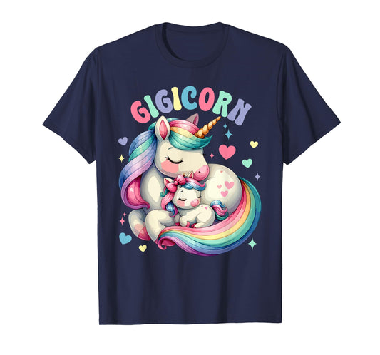 Groovy Cute Gigicorn Unicorn Lover Mama Mothers Day Women T-Shirt