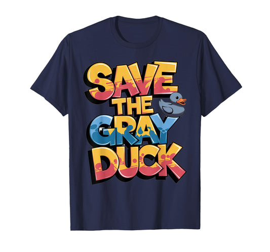Save The Gray Duck Funny Duck Lover Retro T-Shirt