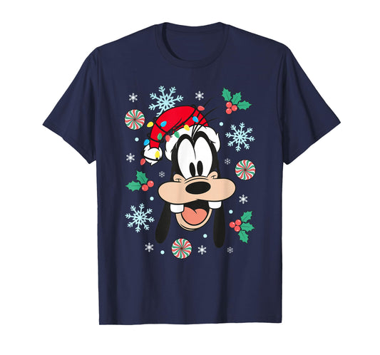 Disney Mickey And Friends Christmas Goofy Big Face Portrait T-Shirt