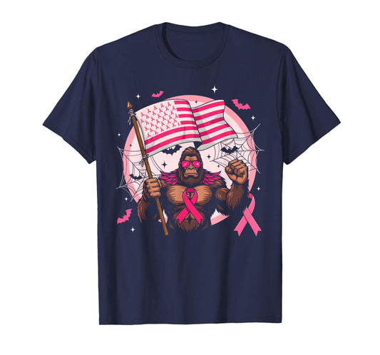 Bigfoot Pink Ribbon Breast Cancer Awareness Month Women Men T-Shirt