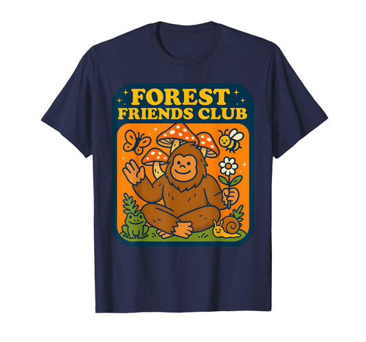 Vintage Bigfoot Cottagecore Mushroom 70s Retro Forest Animal T-Shirt
