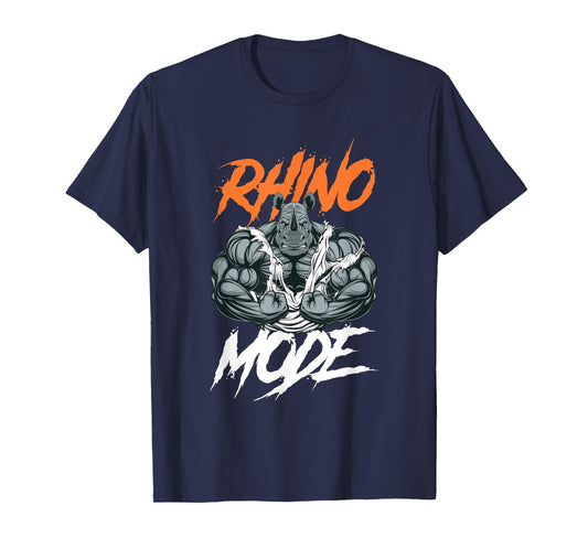 Funny Strong Rhino With Big Biceps Rhino Mode For Gym Lover T-Shirt