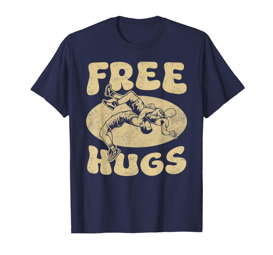 Wrestling - Funny Free Hugs Wrestling Shirt Wrestler Wrestle T-Shirt