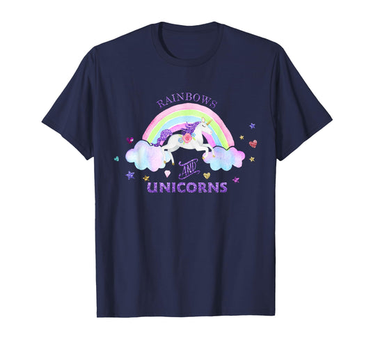 Rainbows and Unicorns T-Shirt - Magical Cute Glitter Gift