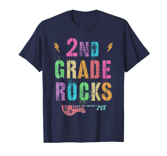 2nd GRADE ROCKS Teacher SECOND Grader Rockstar Team Vintage T-Shirt