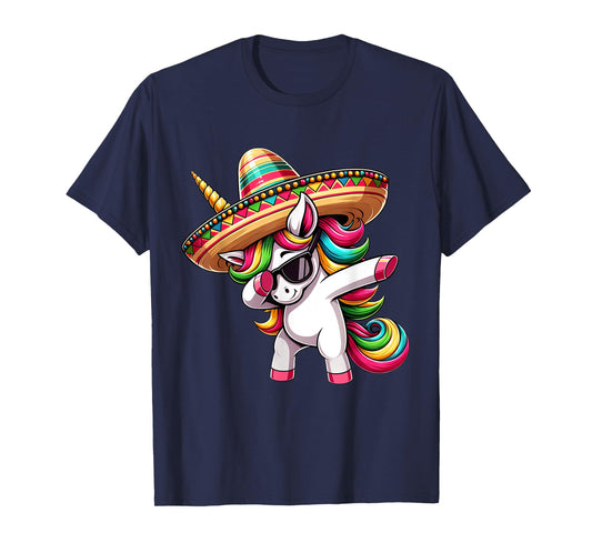 Cinco de Mayo Dabbing Unicorn Funny Mexican Dab Girl Kids T-Shirt