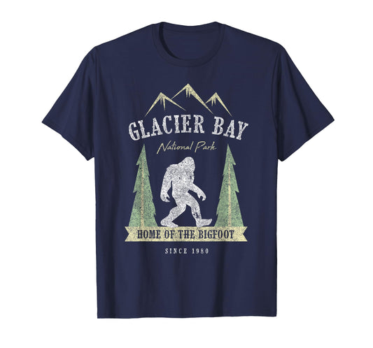 Glacier Bay National Park Shirt Vintage Bigfoot Alaska Gift T-Shirt