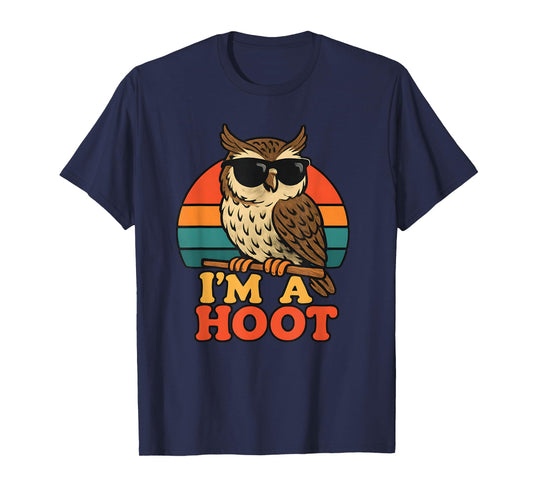 Funny Retro Owl I’m A Hoot Vintage Animal Tee T-Shirt