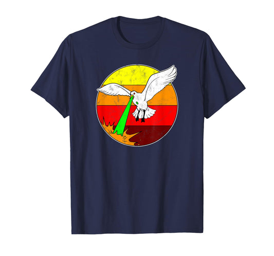 Laser Seagull T-Shirt Funny Retro Seagull Tee