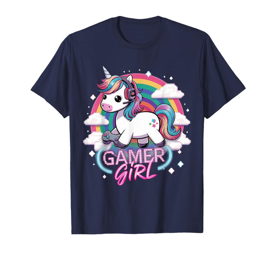 Gamer Girl Unicorn Gaming Cute Video Game T-Shirt