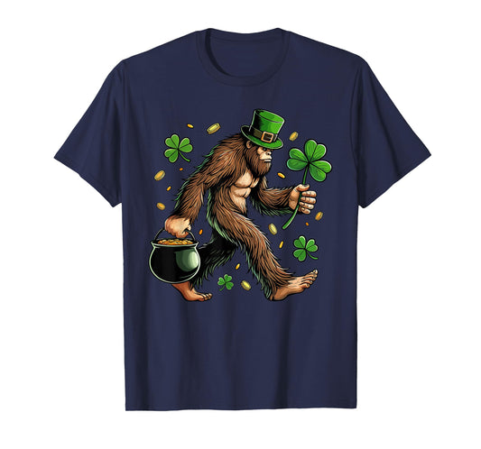 Bigfoot St Patricks Day Funny Sasquatch Saint Paddys Irish T-Shirt
