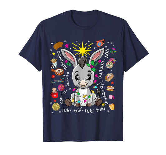 Mi Burrito Sabanero Mexican Christmas Donkey Spanish Xmas T-Shirt