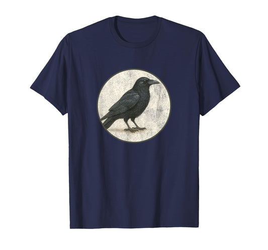 Colorful Retro American Crow Bird Design T-Shirt