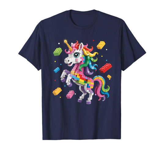 Kids Master Builder Building Blocks Play Toys cute Unicorn T-Shirt