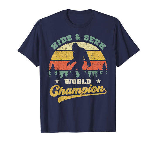 Bigfoot Hide And Seek World Champion Sasquatch Retro Vintage T-Shirt