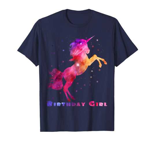 Space Unicorn Birthday Girl Galaxy Unicorn Cute Teens Kids T-Shirt