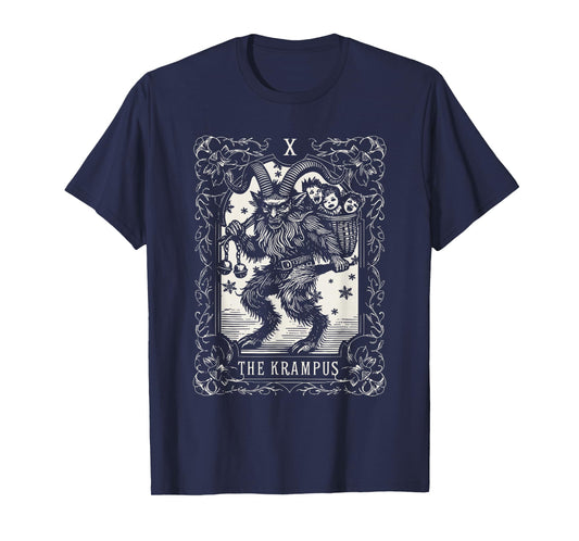 Krampus Tarot Card Design Christmas Season Evil Pajama Xmas T-Shirt
