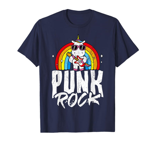 Punk Rock Unicorn Rock Fan Rainbow Musician T-Shirt