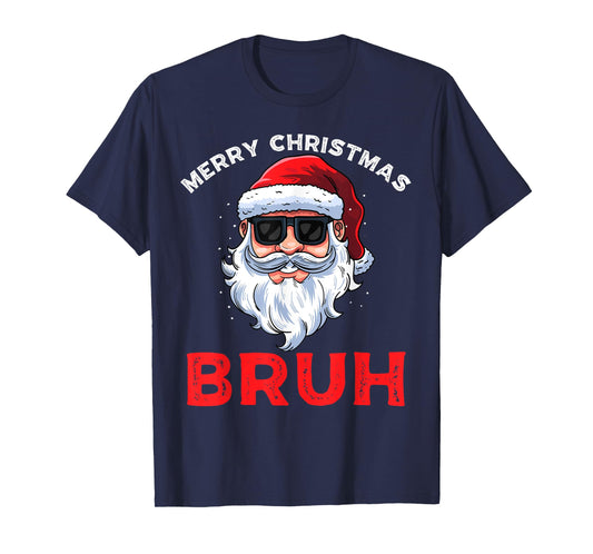 Merry Christmas Bruh Meme Funny Saying for Brother Boys Men T-Shirt