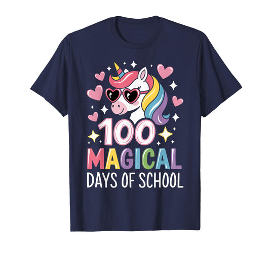 100 Magical Days of School Unicorn 100th Day Of School Girls T-Shirt