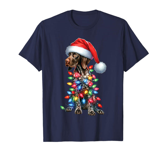 German Shorthaired PointerDog Lovers Santa Hat Christmas T-Shirt