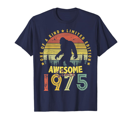Awesome Since 1975 49th Birthday Gifts Bigfoot Born in 1975 T-Shirt