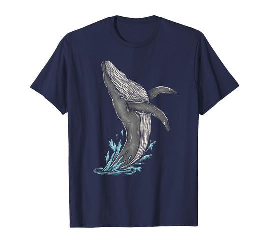 Minimalist Humpback Whale Breach Whale Watching T-Shirt