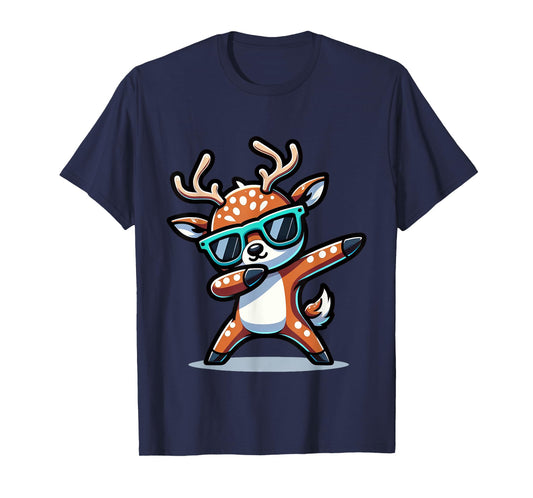 Christmas Reindeer Boys Dabbing Reindeer Santa Xmas Funny T-Shirt