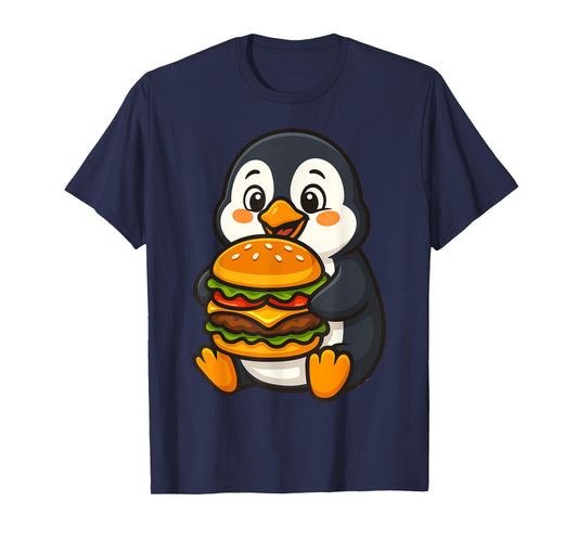 Penguin Eating a Hamburger T-Shirt