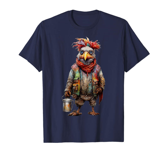 Peach-Bruh Christmas Funny Fashion Punk Retro Chicken T-Shirt