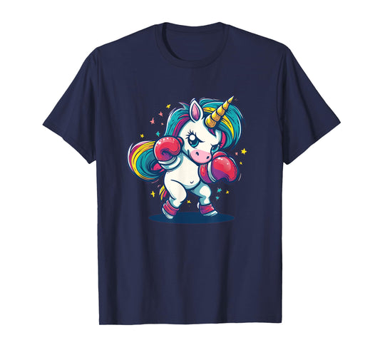 Cute girly unicorn with boxing gloves T-Shirt