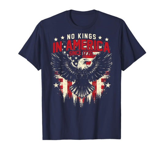 (ON BACK) No Kings In America Since 1776 USA Flag Vintage T-Shirt
