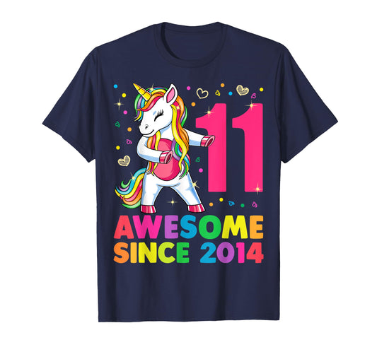 11 Years Old Unicorn Flossing 11th Birthday Girl Gift Party T-Shirt