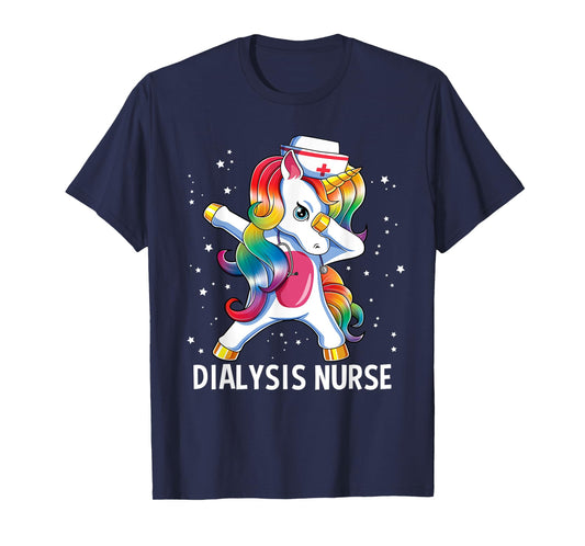 Dabbing Unicorn Funny Dialysis Nurse T-Shirt