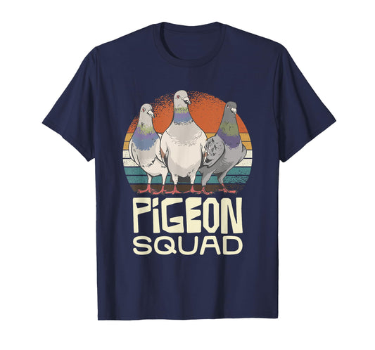 Pigeon Squad Retro Birds Unite Vibes T-Shirt
