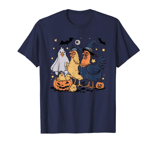 Ghost Chicken Halloween Witch Chicken T-Shirt