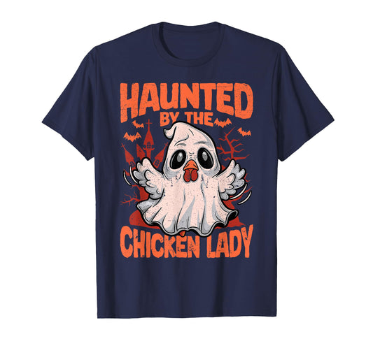 Halloween Chicken Ghost Haunted by the Chicken Lady T-Shirt