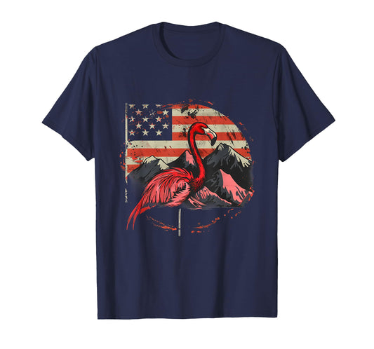 4th Of July American Flag Flamingo Fourth Of July USA T-Shirt