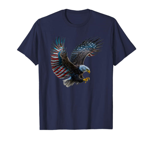 Patriotic Eagle 4th Of July USA American Flag T-Shirt for Women Girls Kids Men