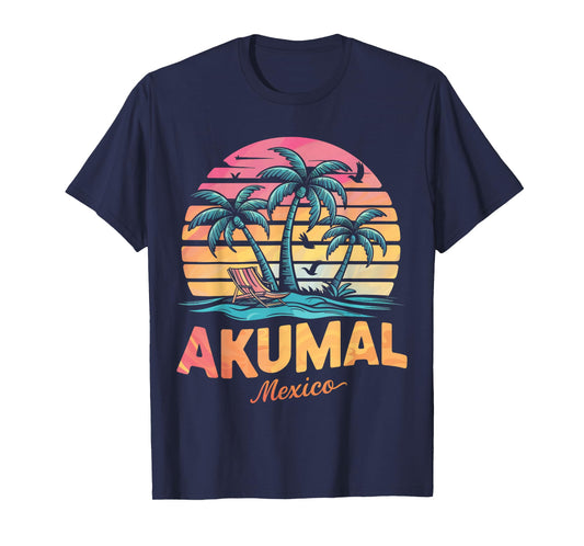 Akumal Mexico Tropical Sunset beach Souvenir Vacation T-Shirt for Men Women Kids