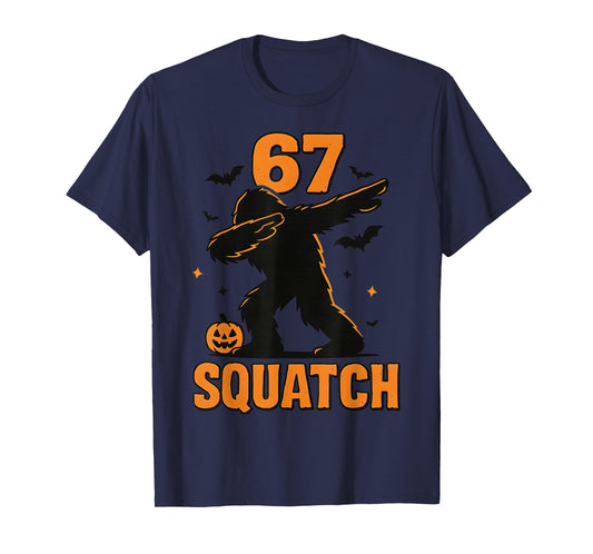 67 Halloween Bigfoot Six Seven Sasquatch Brainrot Meme Boys T-Shirt