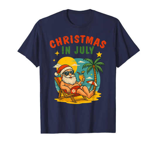Xmas In July Santa Summer Christmas In July Beach Boys Girls T-Shirt