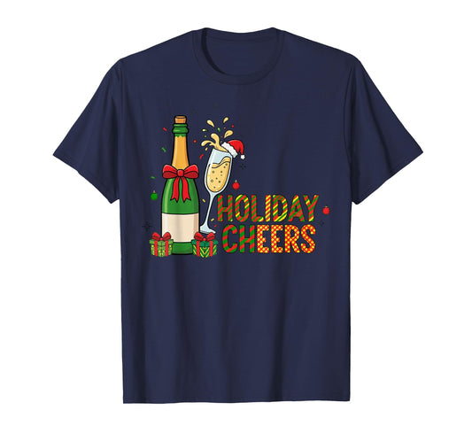 Christmas Holiday Cheers, Christmas Champagne, Drink Lover T-Shirt